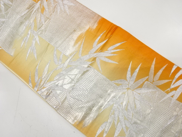 JAPANESE KIMONO / ANTIQUE FUKURO OBI / SILK / WOVEN FENCE